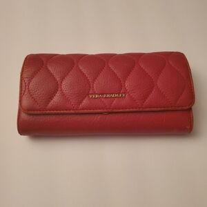 Vera Bradley Audrey Quilted Women's Wallet Pebbled Leather, Tango Red